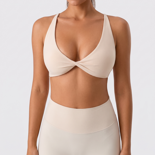 Luna — Brassière de sport pour femme avec détail torsadé